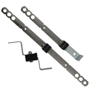 Three Acoustic Wall Ties on a white background, taken from above