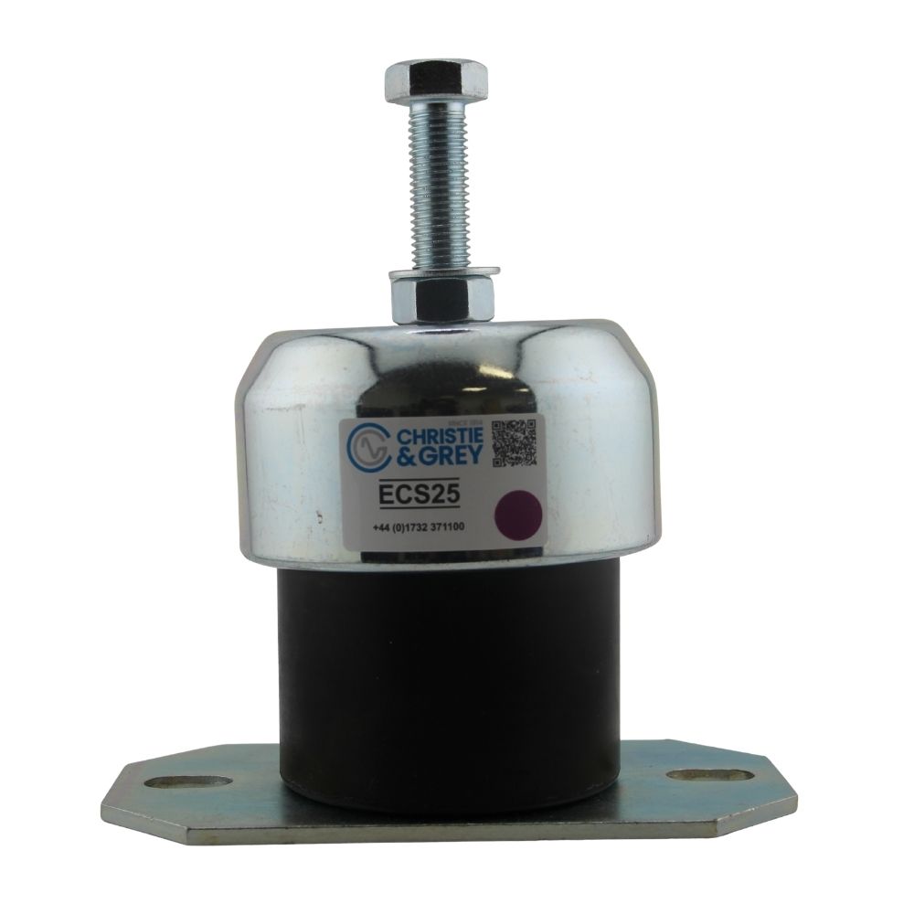 An Enclosed Spring Mounting against a white backdrop, with a white branded label