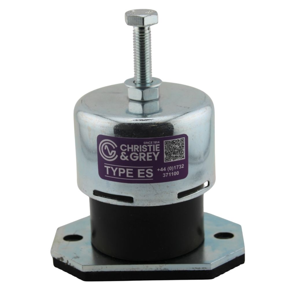 An Enclosed Spring Mounting against a white backdrop, with a purple branded label