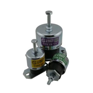 A range of Enclosed Spring Mountings against a white backdrop
